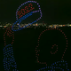 Drones taking the shape of a man holding a hat reading "2020" in front of the New York City skyline.